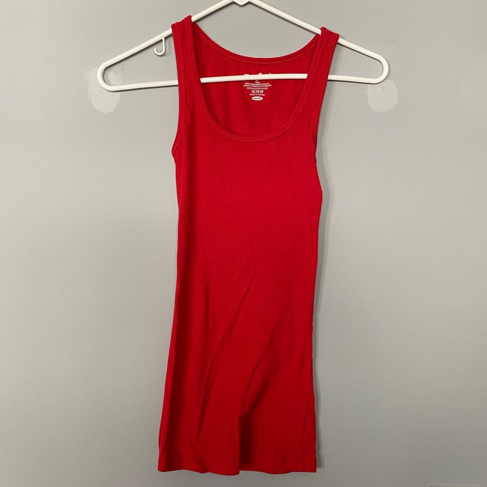 Old Navy Red Ribbed Tank Top size XS